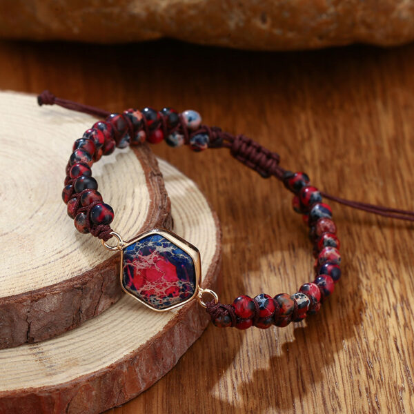 Wholesale Natural Stone Hexagram Handwoven Bracelet