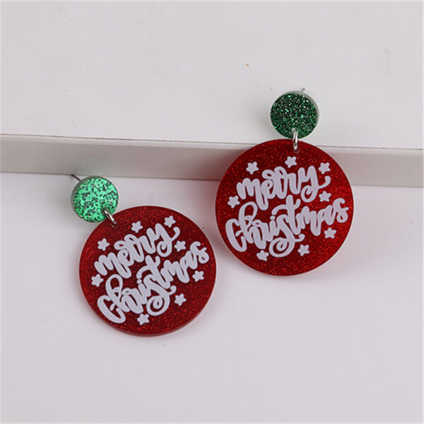 Wholesale Christmas Dinosaur Snowflake Acrylic Earrings