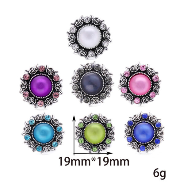 Wholesale Diy Snap Chart Bracelet Pendant Alloy Round Buckle