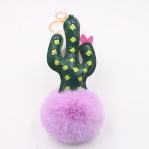 Taro purple / Cactus gold keychain