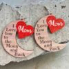 Wholesale Mother Water-saving Drop Shaped Love Wooden Earrings