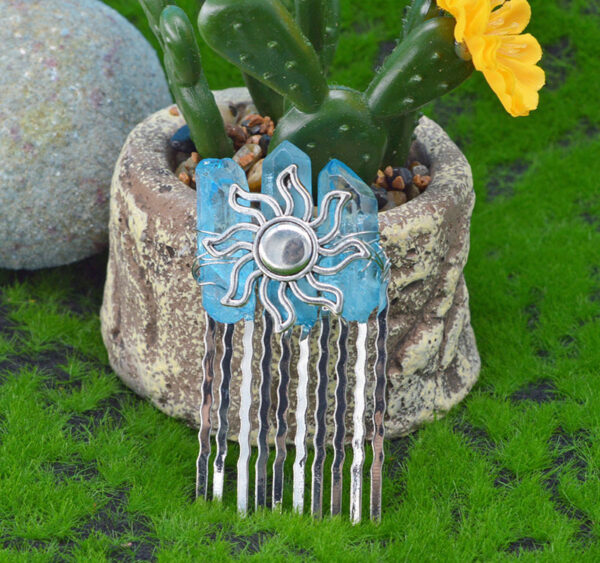 Wholesale Natural Crystal Hair Comb Hair Clips