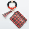 Wholesale New Color Card Holder Silicone Beaded Wrist Keychain