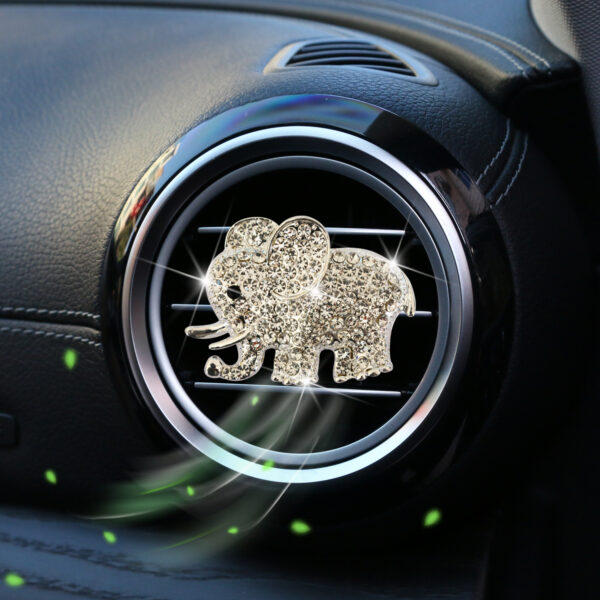 Wholesale Metal Rhinestone Elephant Car Aroma Decoration Clip