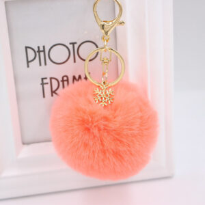 Orange Red / Gold key chain