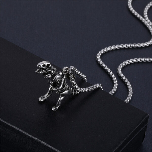 Wholesale Goth Theme Creative Dinosaur Skeleton Retro Necklace