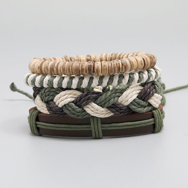 Wholesale Hemp Rope Hand Made Leather Bracelet Set of Four