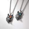 Wholesale Vintage Wolf Head Stainless Steel Necklace