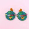 Wholesale Frosted Acrylic Printed Earrings