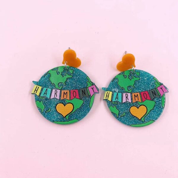 Wholesale Frosted Acrylic Printed Earrings