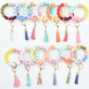 Wholesale Colorful Silicone Beaded Wrist Keychain