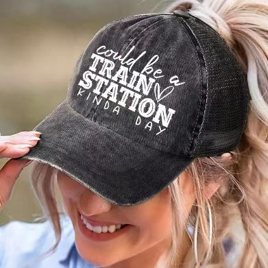 Wholesale Ponytail Embroidered Cotton Baseball Caps