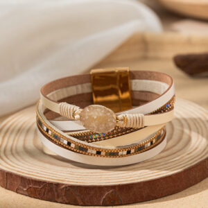 25010806-beige / pu leather/alloy