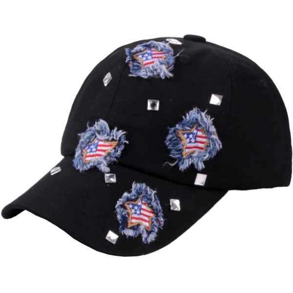 Wholesale Cotton American Flag Cloth Patch Raw Brim Baseball Cap