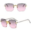Wholesale Two Color Gradient Square PC Sunglasses