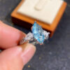 Wholesale Copper Ring with Light Blue Marquise Zircon