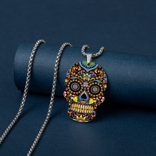 O1CN01yguQfJ1pSTHtdnHZ7_2214232425359-0-cib Wholesale Skull Colorful Titanium Necklace