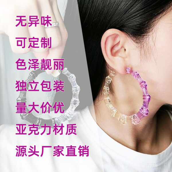 Wholesale Color Contrast Painted Slub Acrylic Earrings