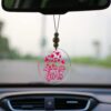 Wholesale Pink Heart Rearview Mirror Beaded Acrylic Car Accessories