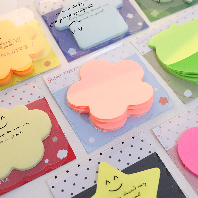 Wholesale Styling Fluorescent Notepad Cartoon Notifier Notepad Paper N-time Notepad Sticker Handy Sticker Single Bag Notepad