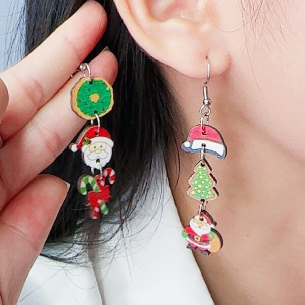 Wholesale Christmas Santa Claus Elk Snowflake Earrings