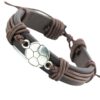 Wholesale Sports Leather Football Basketball Hockey Alloy Adjustable Hand Woven Football Leather Bracelet
