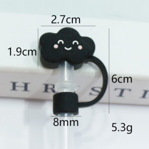 Silicone smiling black cloud 8mm / Bagged without straw