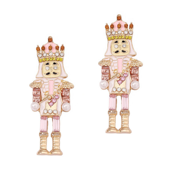 Wholesale Alloy Diamond Drip Oil Soldier Creative Earrings