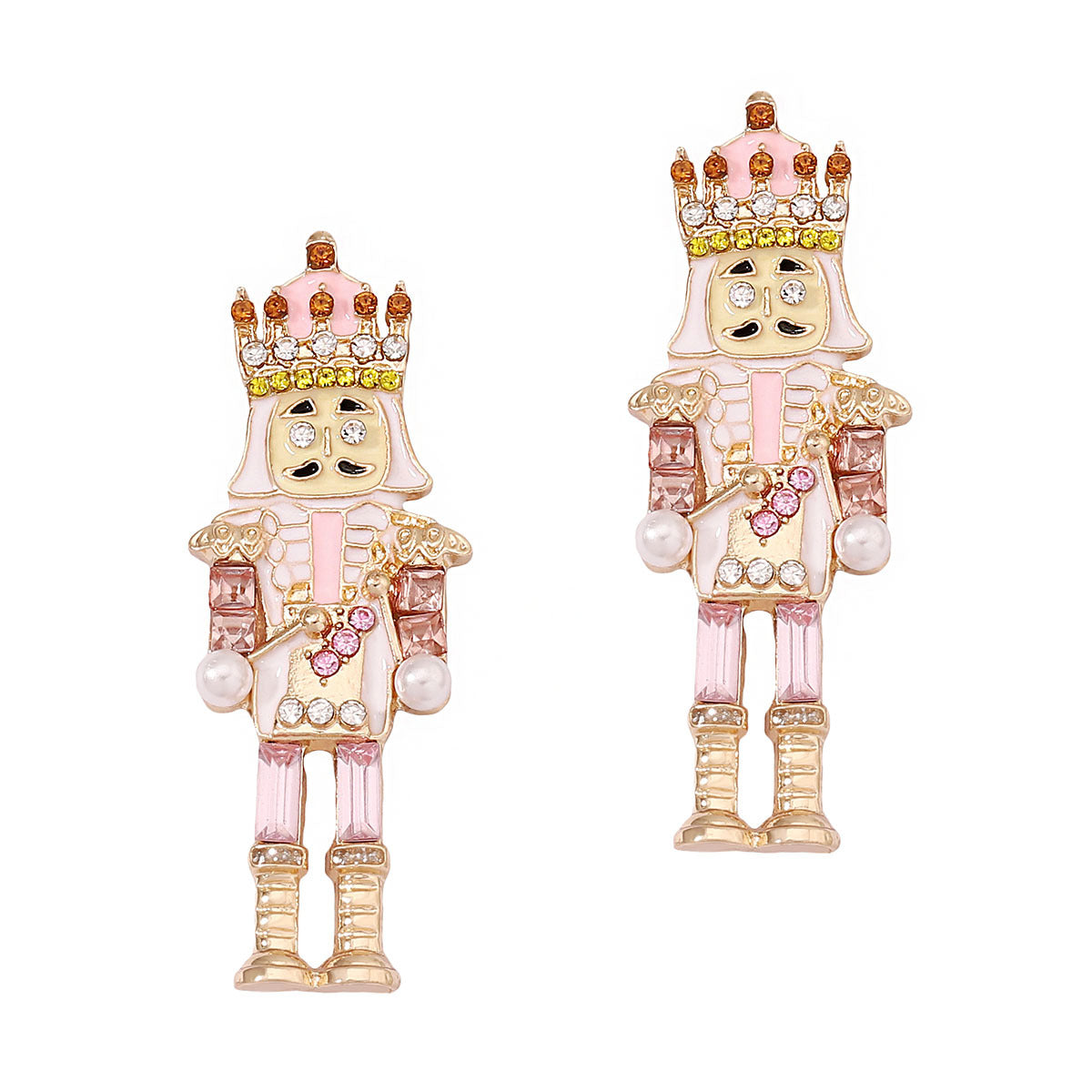 Wholesale Alloy Diamond ip Oil Soldier Creative Earrings