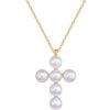Wholesale Pearl Cross Collarbone Titanium Steel Necklace