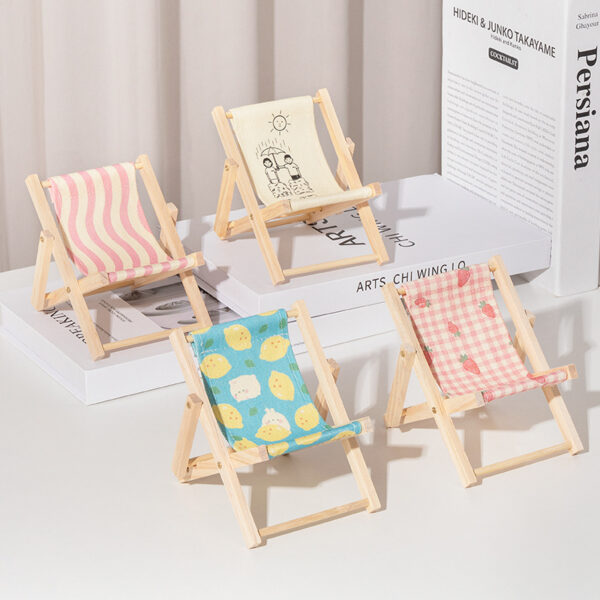 Wholesale Wooden Mini Beach Chair Folding Deck Chair Ornament