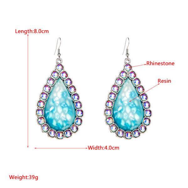 Wholesale Alloy Diamond Resin Pendant Earrings