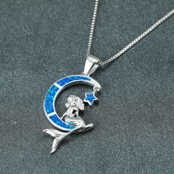 Wholesale Moon Mermaid Alloy Necklaces