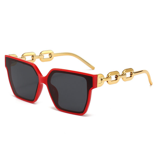 Wholesale Large Frame Box Semi-metal Chain PC Women's Sunglasses