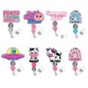 O1CN01yodFlu1DSyR2QEEiF__971130216-0-cib Wholesale Badge Reels Rainbow Cow Acrylic Beaded Ball Badge Scroll Retractable Keychain