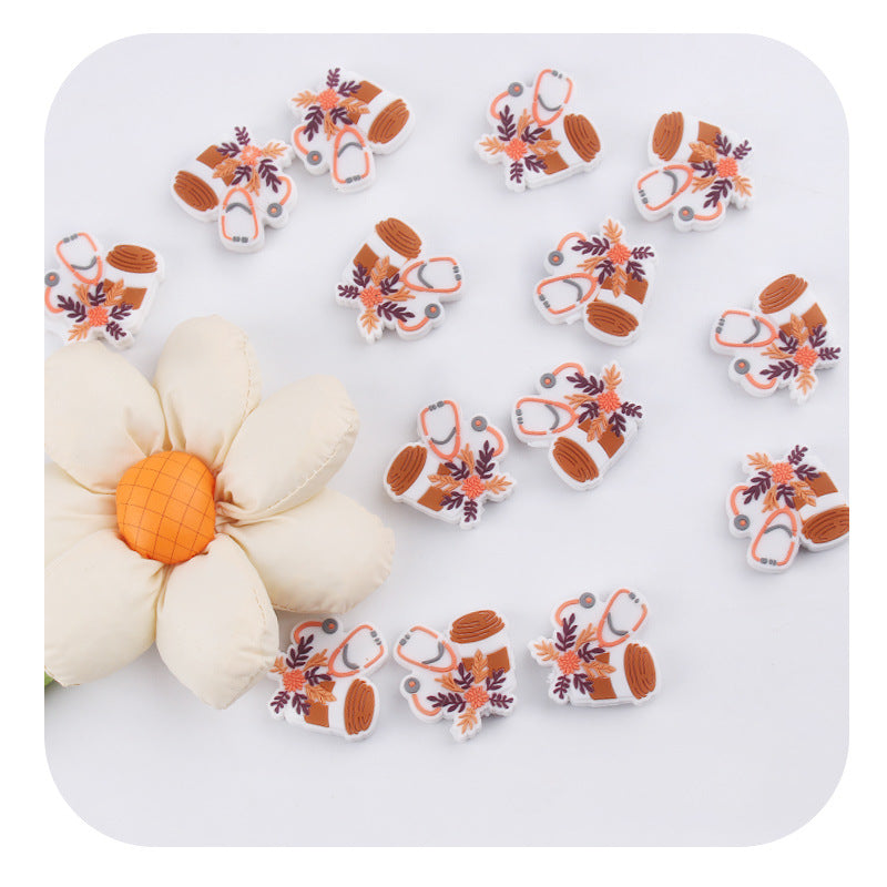 Wholesale Cartoon Teac Flower Silicone Beads