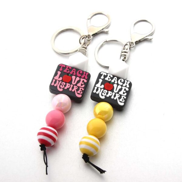 O1CN01yqWngw1bYW4smWkcI_2216822363477-0-cib Wholesale Cartoon Silicone Beads Acrylic Beads Teacher Keychain