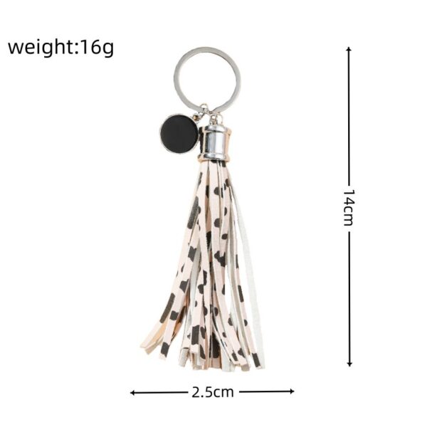 O1CN01ys33MK1bFjfHUdl70_2857743436-0-cib Wholesale PU Cow Pattern Tassel Keychain