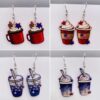 Wholesale American Independence Day Coffee Cup Acrylic Earrings
