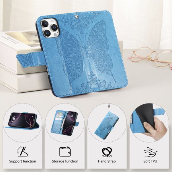 Wholesale PU Flip Butterfly Embossed Phone Case