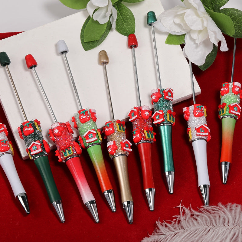 Wholesale Christmas Snowflake Handmade Rhinestone Starry Sugar DIY Ballint Pen