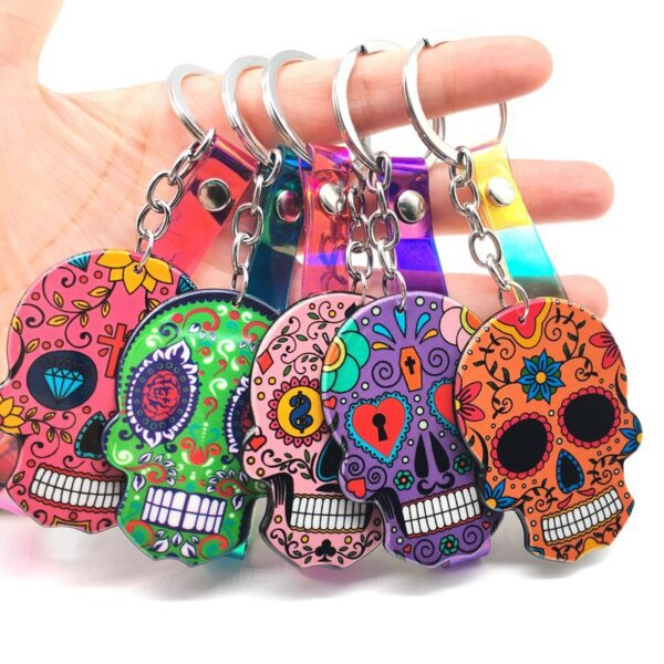 O1CN01ytyt8u1czMjsWgSqm_2211273843671-0-cib Wholesale Day of the Dead Skull Mexican Calavera Acrylic Keychain