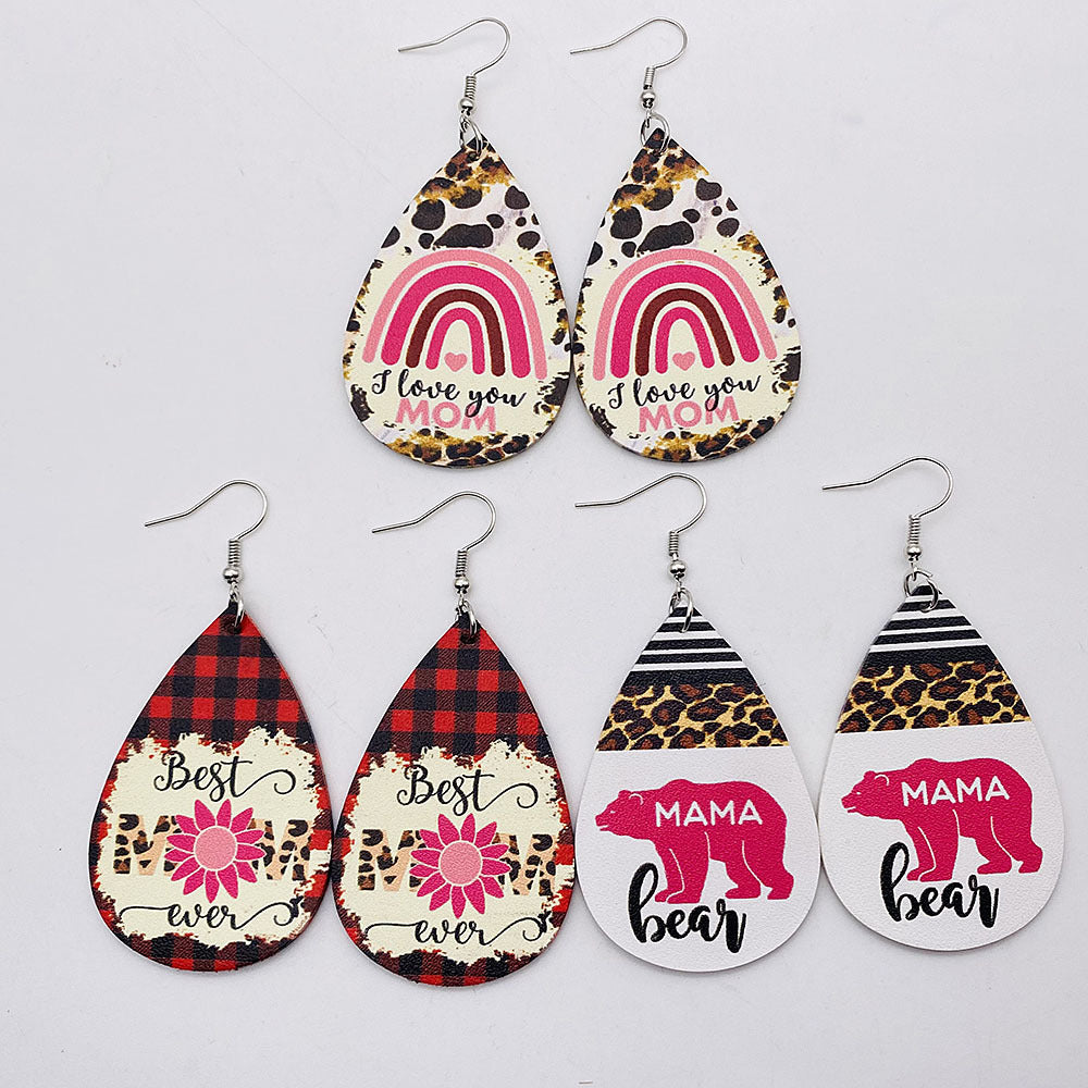 Wholesale Mother's Day Leather Earrings