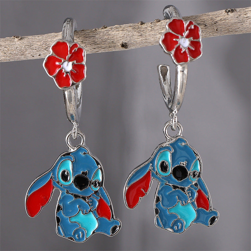 Wholesale Personality Cartoon Character Flower Earrings