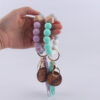 Wholesale MAMA Beaded Tassel Silicone Wrist Keychain
