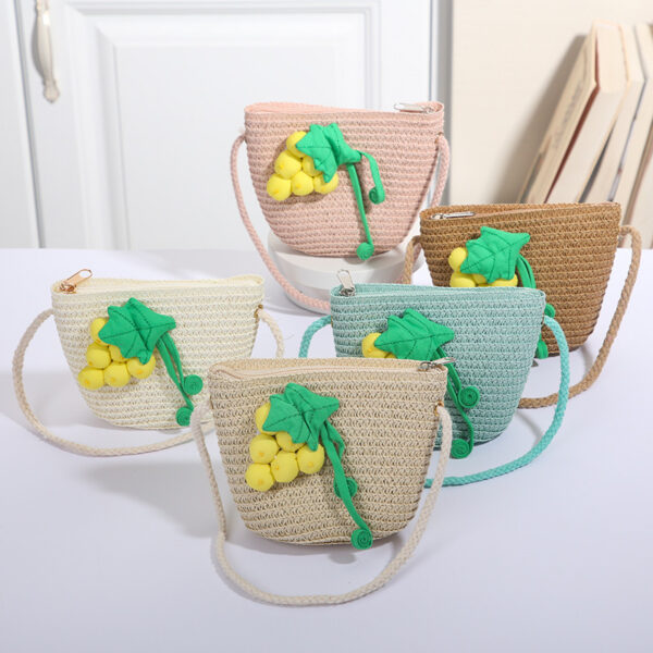 Wholesale Straw Bow Knot Handwoven Kids Bag