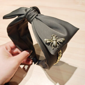 Army Green Bee Chain Bow Headband