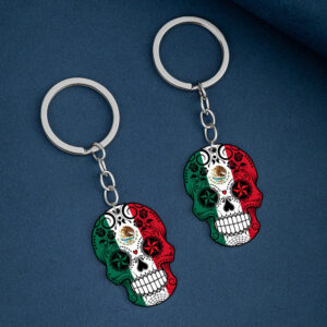 Wholesale Flag Skull Stainless Steel Keychain