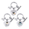 Wholesale Season of Graduation Gift Heart-shaped Color Printing Stainless Steel Keychain