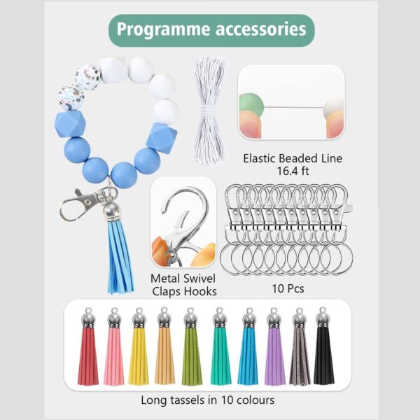 Wholesale 225 Colored 15mm Silicone Loose Beads DIY Wrist Keychain Kit